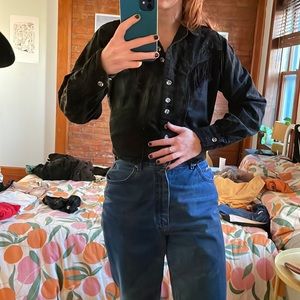 Fringe & Lace Black Western shirt